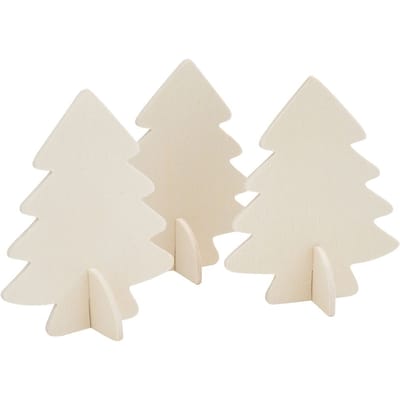 VBS Houten decoratie met voet - Kerstboom