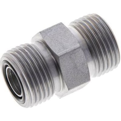 UN 13/16''-16 Verzinkt Stalen Borstnippel ORFS 630 Bar - Hydrauliek