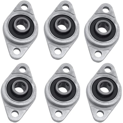 6 Stuks KFL08 Zinklegering Bore, Kussenblok Flenslager voor Diverse Machines - Binnen Diameter 8mm, Duurzaam, Precisie, Hoogwaardige Lagerelementen