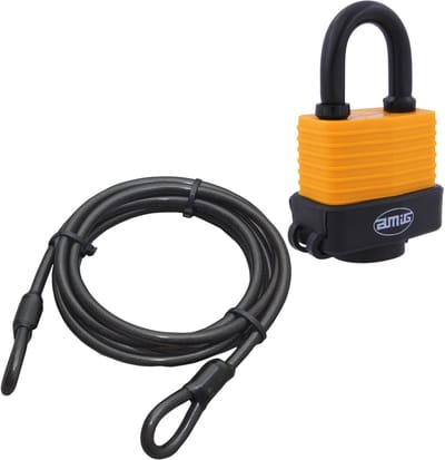 Amig Hangslot met 2 sleutels D50 mm - en ketting 500 cm - outdoor gebruik - gelamineerd - weersbestendig - kabeldikte 12 mm