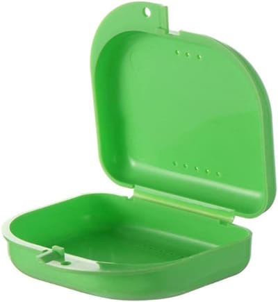 Opbergkoffer Kunstgebit - Houders Bewaren - Hygiënisch Opbergen - Met Ventilatiegaten - 2 Stuks - Groen