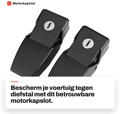 Dailygoods- Motorkapslot Diefstalbeveiliging - Sleutels - Geschikt voor JK Unlimited 07-17 - Robuust - Eenvoudige installatie - Hoogwaardige materialen