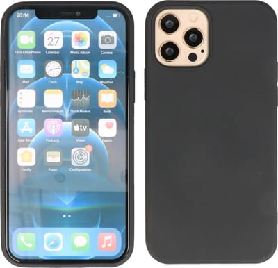 Lunso - Softcase hoes - Geschikt voor iPhone 12 Pro Max - Zwart