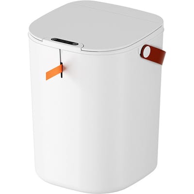 20L Sensor Prullenbak met Handvat ABS Automatische Inductie Contactloze Vuilnisbak voor Badkamer Wit wit