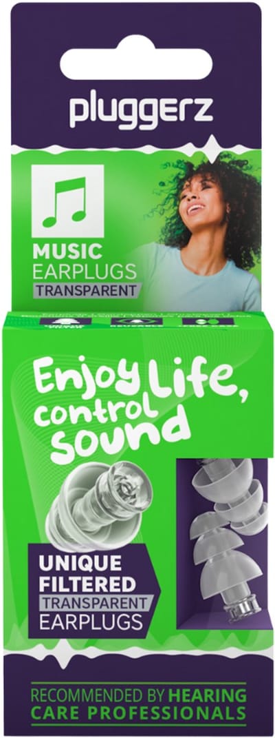 Pluggerz earplugs Music Uni-Fit - Transparant - Festival oordopjes - Gehoorbescherming - 22dB - Met filter