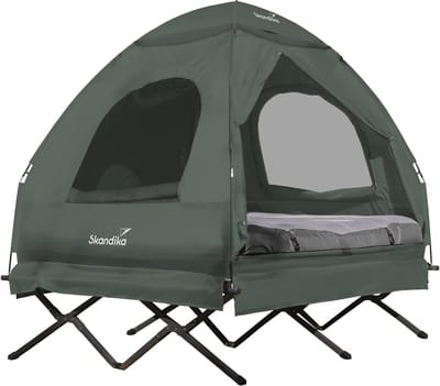 Tentligstoel voor 2 Personen - 4-in-1 Veldbed met Opblaasbaar Luchtmatras en Waterdichte Tent