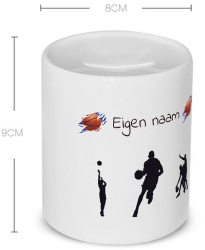 Akyol - basketbal met eigen naam - Spaarpot - Basketbal - jongens en meisjes - cadeau - verjaardag - geschenk - gepersonaliseerd - jongens en meisjes - 350 ML inhoud