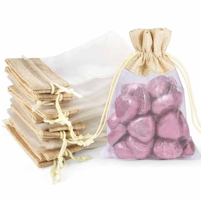 Allecto - Organzazakjes - Cadeauzakjes - Herbruikbaar - 10 x 15 cm - Uitdeelzakjes - Voor Bruiloft, Verjaardag, Kerstmis en Doop