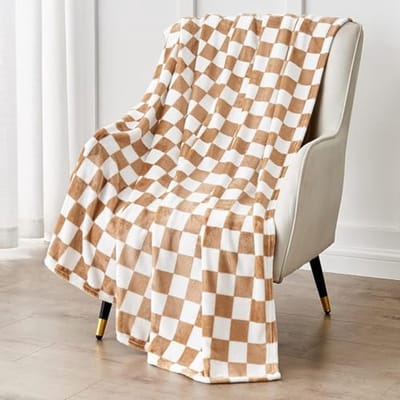Zachte geruite flanellen plaid voor bed en bank - 152 x 203 cm