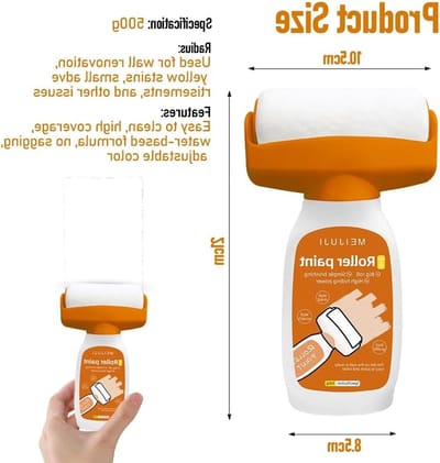 Witte Muurverf Reparatie 500g - 2-in-1 Muurreparatie Roller Borstel voor Keuken, Slaapkamer en Woonkamer