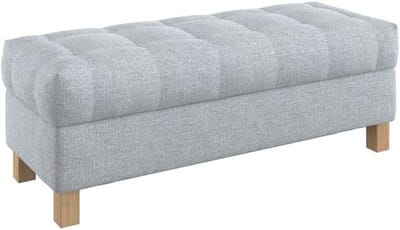 Opbergbankje Gestoffeerd - Zitbankje Deckenkist - Woonkamer Decoratie - Vlekbestendige Stof - 120 cm Breed - Naturel Lichtgrijs
