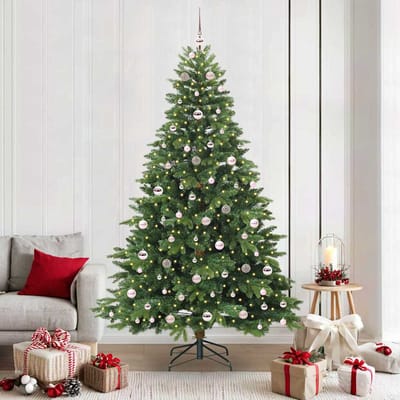 vidaXL - Kunstkerstboom - met - 300 - LED - met - standaard - Groen - 210 - cm - PE - en - PVC