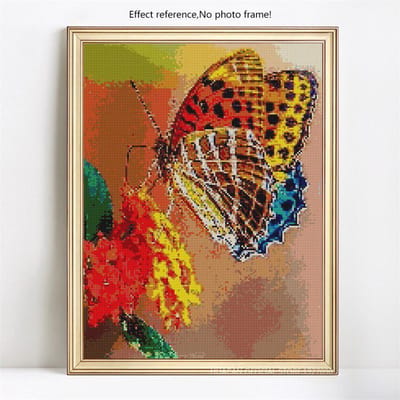 5D DIY volledige ronde diamant borduurwerk volledige weergave vlinder en bloem diamantschilderij 20X30CM brown