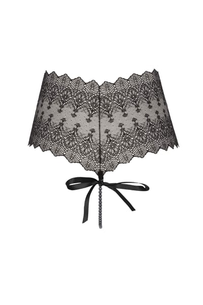 Bracli - Geneva Dark Tights - Luxus Perlenstring Dessous Größe S