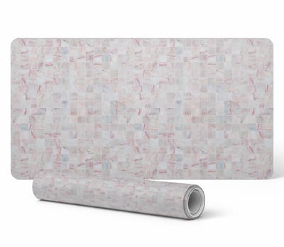Antislip bureauonderlegger met pastelkleurig mozaïekpatroon, 90x45 cm