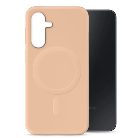 My Style Hoesje geschikt voor Samsung Galaxy A17 MagSafe Telefoonhoesje Flexibel TPU | My Style Protective Flex Backcover | Geschikt voor MagSafe | Geschikt voor Draadloos Opladen met Magnetische Ring | Geschikt voor MagSafe Case - Soft Pink | Roze