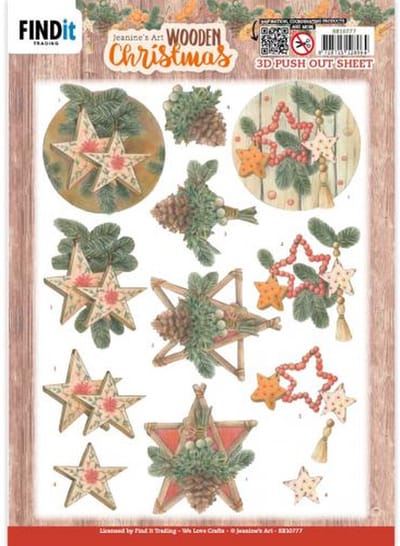 3D Push-Out - Jeanine's Art - Wooden Christmas - Wooden Stars