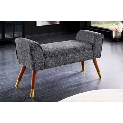 Zitbankje antraciet bouclé stof 90 cm
