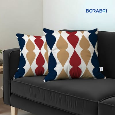 Boraboi® Luxe Decoratieve Kussenhoezen set van 2 , Zachte Suède Touch 45x45cm -(Darkblauw,Wit,Rood,Bruin)