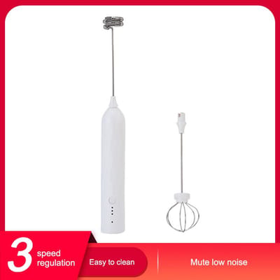 Elektrische kleine blender voor thuis, multifunctionele draadloze melkkoffiemelkopschuimer wit