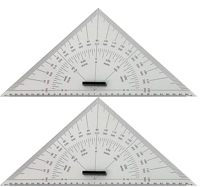 Tekengereedschap Set - Navigatie Linialen - Maritieme Tekeningen - Slijtvast Acryl - 300 mm - Transparant
