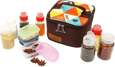 Set van 10 Stuks BBQ Kruidenpotjes met Opbergzak - Draagbare Specerijcontainers voor Koken, Kamperen en Picknicken