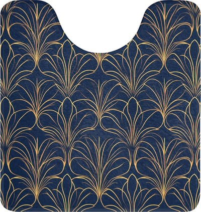 WC mat met uitsparing 55x60 cm - Antislip - Deco - Waaier - Blauw - Toiletmat met uitsnijding - Vloermat - Douchemat - Toilet tapijt - Toiletmatten