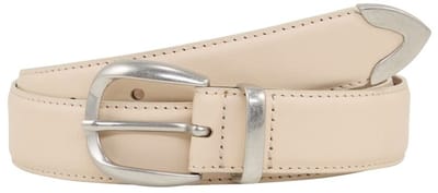 Tom Tailor - TTPIPER leren riem met afgeronde gesp - Maat 80 - vanilla uni