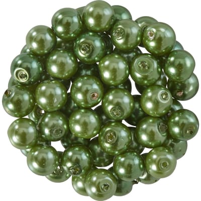 Glazen waskralen, Ø 6 mm, 55 stuks - Donkergroen