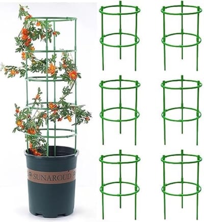 PolkaHome Set van 6 Plantensteunen - Boogvormige Tuinsteunen voor Bloeiende Planten