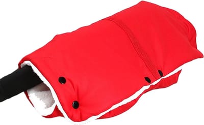 Kinderwagenhandschoenen - Warme fleece en katoen, waterdicht en winddicht, universele maat. Kinderwagen-, kinderwagen- en fietsstuuraccessoires - Rood