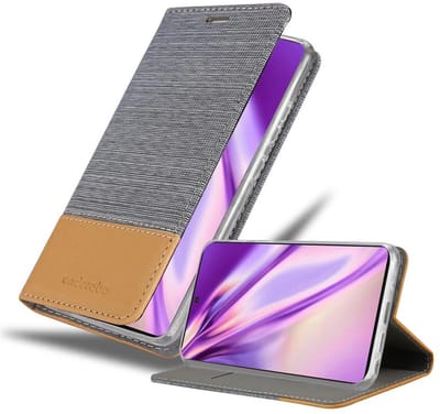 Cadorabo Hoesje geschikt voor Samsung Galaxy NOTE 20 in LICHTGRIJS BRUIN - Beschermhoes met magnetische sluiting, standfunctie en kaartvakje Book Case Cover Etui
