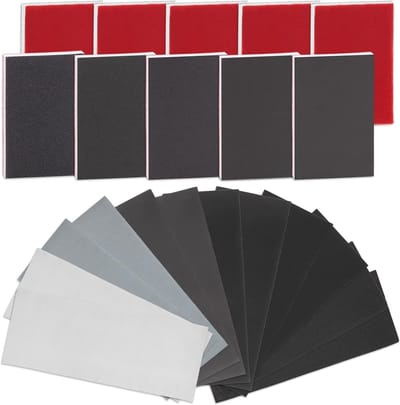 32-delige Schuur Spons Kits met Wasbare Flexibele Schuurblokken en Schuurpapier voor Metaal en Houtbewerking