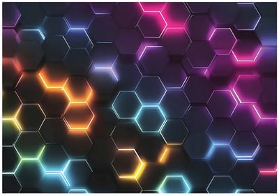 WALLARENA - Fotobehang - 150x105 cm - zeshoek 3D gaming fotobehang voor jongeren
