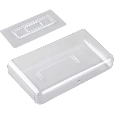 Bac de Rangement Adhésif Plastique Transparent Mural Support de Rangement Flottant Organisateur de Bureau pour L white