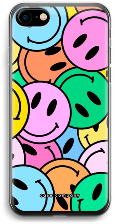 Case Company® - Hoesje geschikt voor iPhone 7 hoesje - Smiley N°1 - Soft Cover Telefoonhoesje - Bescherming aan alle Kanten en Schermrand