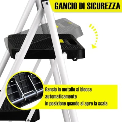 Vouwladder met Antislip Pedaal en Handvat - Lichtgewicht en Draagbaar
