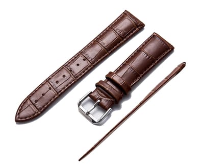 Leder Horlogebandje-16 mm-Bruin-Croco Print