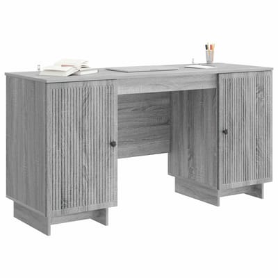 vidaXL - Bureau - Grijs - Sonoma - Bewerkt - hout - 142,5 - x - 50 - x - 75 - cm