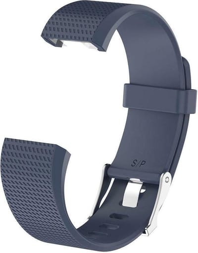 Go Go Gadget - Geschikt voor Fitbit Charge 2 - Siliconen bandje - Maat S/M - Grijsblauw