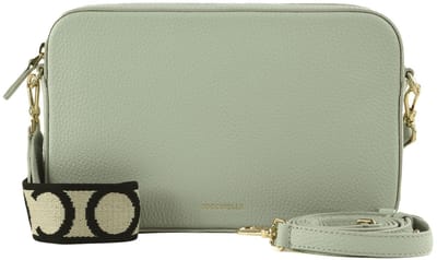 COCCINELLE Leren schoudertas Tebe Mini Bag Grained Leather Snow Lichtgrijs