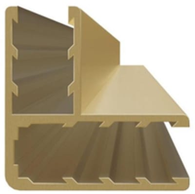 FugaFlow Eccelente Vetro zijwand - 30x200cm - ribbel glas - 8mm - met hoekprofiel - geborsteld messing -