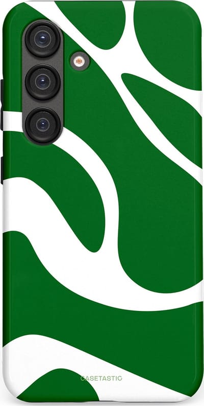 Casetastic Hoesje Geschikt voor Samsung S25 - Stijlvolle Beschermende Duo-layer Case - Groene Golven