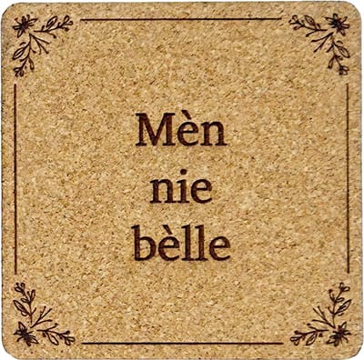 Kurken Onderzetter Mén nie bélle - Glazen Onderzetters - Gegraveerd - Tilburgs