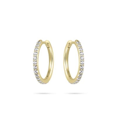 Gisser Jewels - Oorringen VGKCK2/20 - 14k geelgoud - met zirconia stenen - 2mm dik - 20 mm diameter