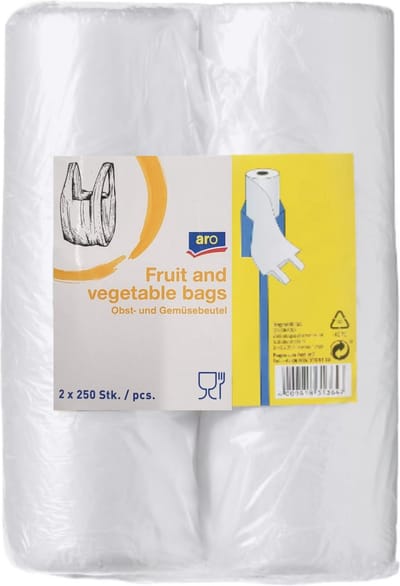 Plastic zakjes met handvat - Plastic tasjes - 500 stuks ( 2 x 250) draagtassen - fruit en groente tasjes met handvat - transparant