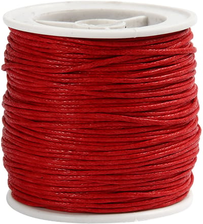 Katoenkoord, dikte 1 mm, rood, 40 m/ 1 rol