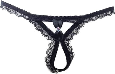 BamBella ® - String Kruisloos - One size - Sexy Zwart Erotische onderbroek Heren