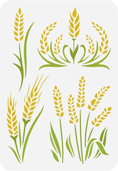 Herbruikbaar Tarwe Oren Stensil 21x29.7cm voor Schilderen op Muur, Vloer en Meubels