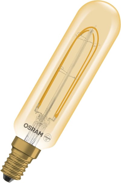 Osram Vintage 1906 LED Special Shapes E14 Tubular Amber 4.8W 420lm - 822 Zeer Warm Wit | Dimbaar - Vervangt 40W
